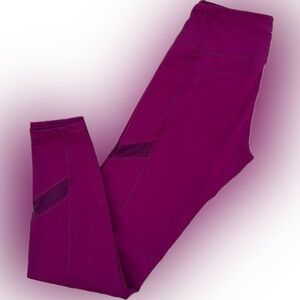 Old Navy small petite mesh leggings S fitted burgundy